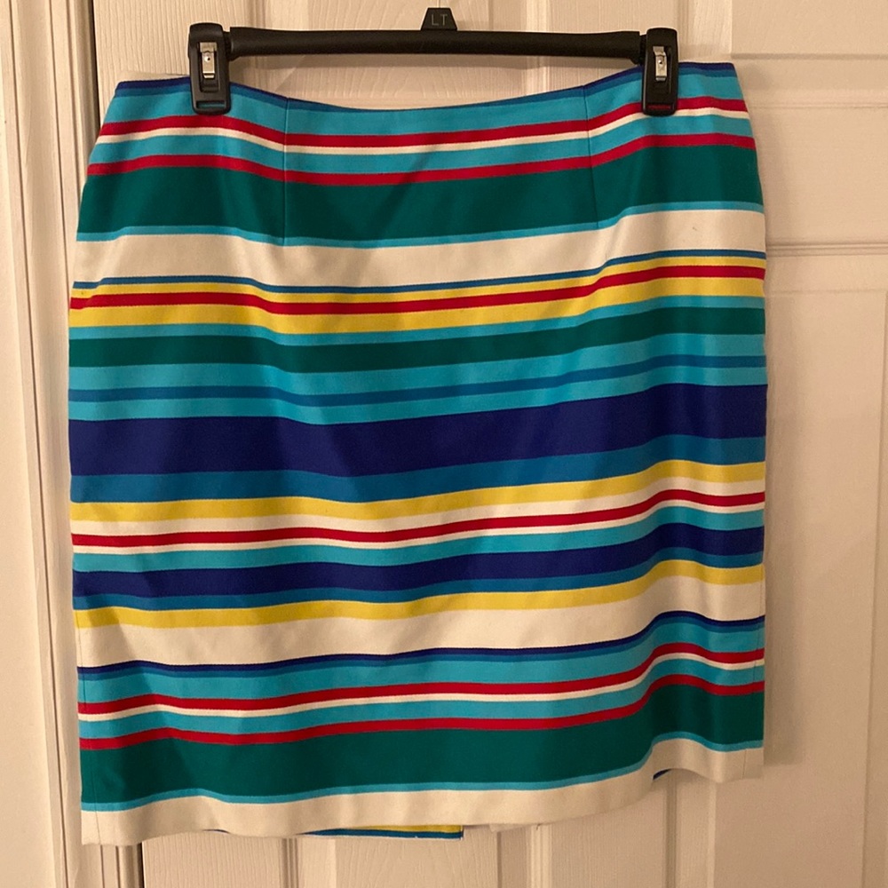 Talbots Multi Color Striped Cotton Skirt